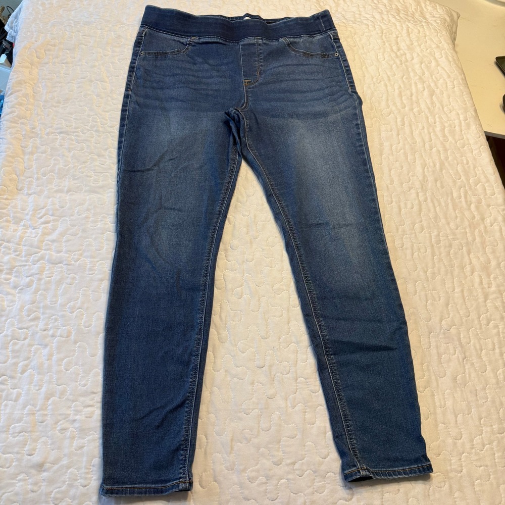 Women 12 Short Rockstar Jeggings Elastic Waist Skinny VERSATILE EVERYDAY COMFY - Picture 2 of 10